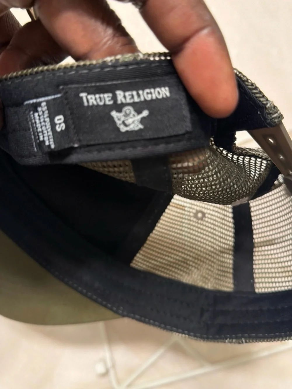 True Religion Olive Green Logo Baseball Cap